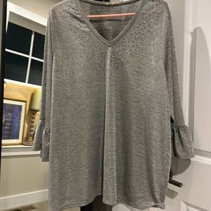 V-neck top with just the right amount of bling studs